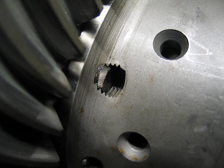 about 1 thread left in this hole before bottoming out